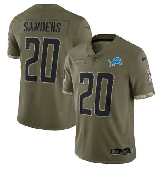 Men's Detroit Lions #20 Barry Sanders 2022 Olive Salute To Service Limited Stitched Jersey,We sell and wholesale Men's Detroit Lions #20 Barry Sanders 2022 Olive Salute To Service Limited Stitched Jersey on line form chian!